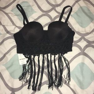 Kendall knitted tassel bustier